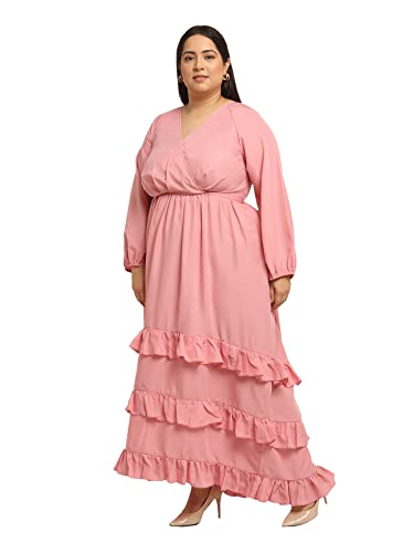 Image of Flambeur Women's Crepe Fit and Flare Maxi Dress