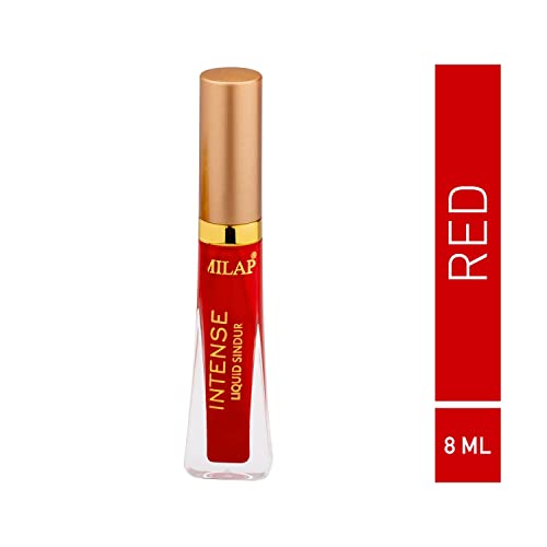 Image of MILAP Bridal Intense Matte Liquid Sindur, Red /Maroon, Waterproof Sindoor, Quick Drying Formula, Long Sponge Tip Applicator, Beauty products for Women, (Red & Maroon Sindoor 8ML EACH) Pack of 2