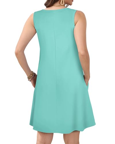 Image of JOLIGAL Womens Summer Dresses Casual Sleeveless Tshirt Sundress Beach Cover Up with Pockets Loose Tank Dress 2026