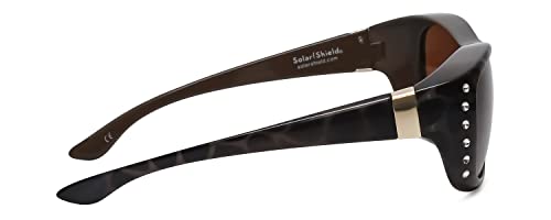 Foster Grant Ladies Classic 60mm Fitover Sunglasses Tortoise Crystal/Amber Brown3