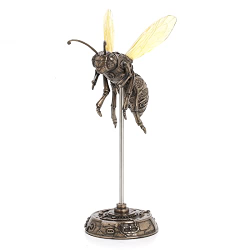 Estatua de abeja Steampunk en resina con acabado bronce