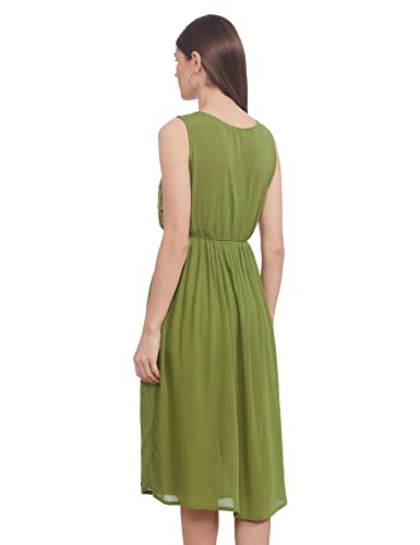 Image of Max Women Embroidered A-Line Below The Knee Dress