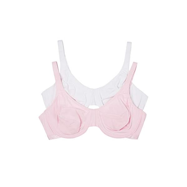 Fruit-of-the-Loom-Womens-Cotton-Stretch-Extreme-Comfort-Bra-2-Pack Fruit of the Loom Women's Cotton Stretch Extreme Comfort Bra, Bittersweet Pink / WHITE86CK, 38DD