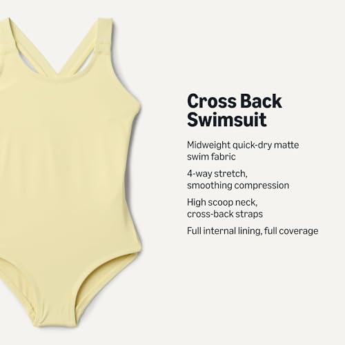 Image of Amazon Essentials Girls and Toddlers' Cross-Back One-Piece Swimsuit