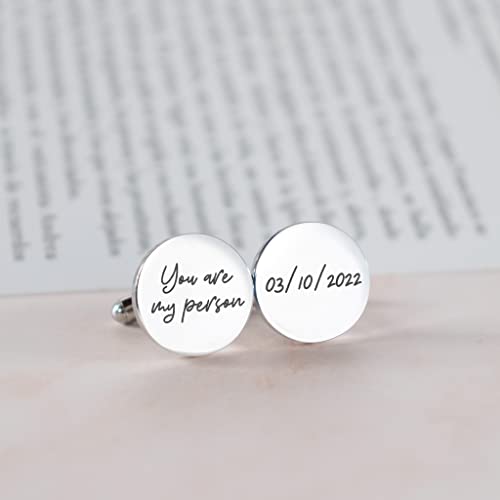 Personalized cufflinks for men, custom engraved cufflinks for groom, gold & silver wedding cufflinks for groom, initials cufflinks for men, groom cufflinks from bride4