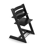 Silla Tripp Trapp de Stokke, Negro - Silla ajustable, evolutiva para recién nacidos, niños y adultos - Práctica, cómoda y ergonómica - Diseño atemporal