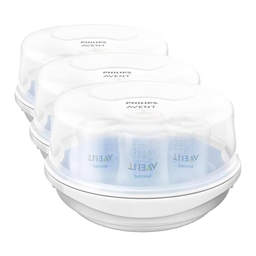 Philips AVENT Microwave Steam Sterilizer for Baby Bottles, Pacifiers, Cups and More, SCF281/05 (Pack of 3)
