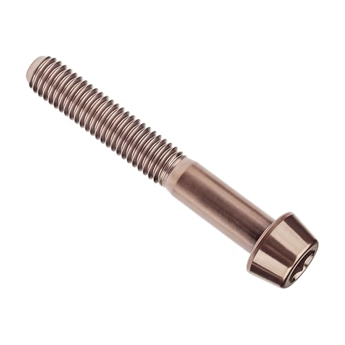 Image of Titanium Ti Bolt M5x9 16 18 20 25 30 35 40 45 50 55 60mm Tapered Head Screws Pack of 4 (M5x40mm, Bronze)