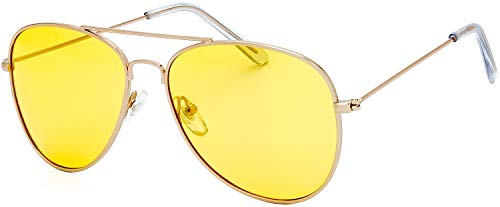 The Fresh Men Women Driving Polarized HD Sight Night Vision Driving Anti-Glare Glasses Yellow Lens Frame Ultra Light