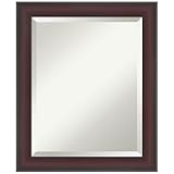 Amanti Art Cherry Wall Mirror 24x20 Grand Cherry Narrow Rectangle Bathroom Mirror for Wall Decor Living Room, Small Casual Frame, Hangs Horizonally and Vertically, Bathroom Decor, Beveled Edge