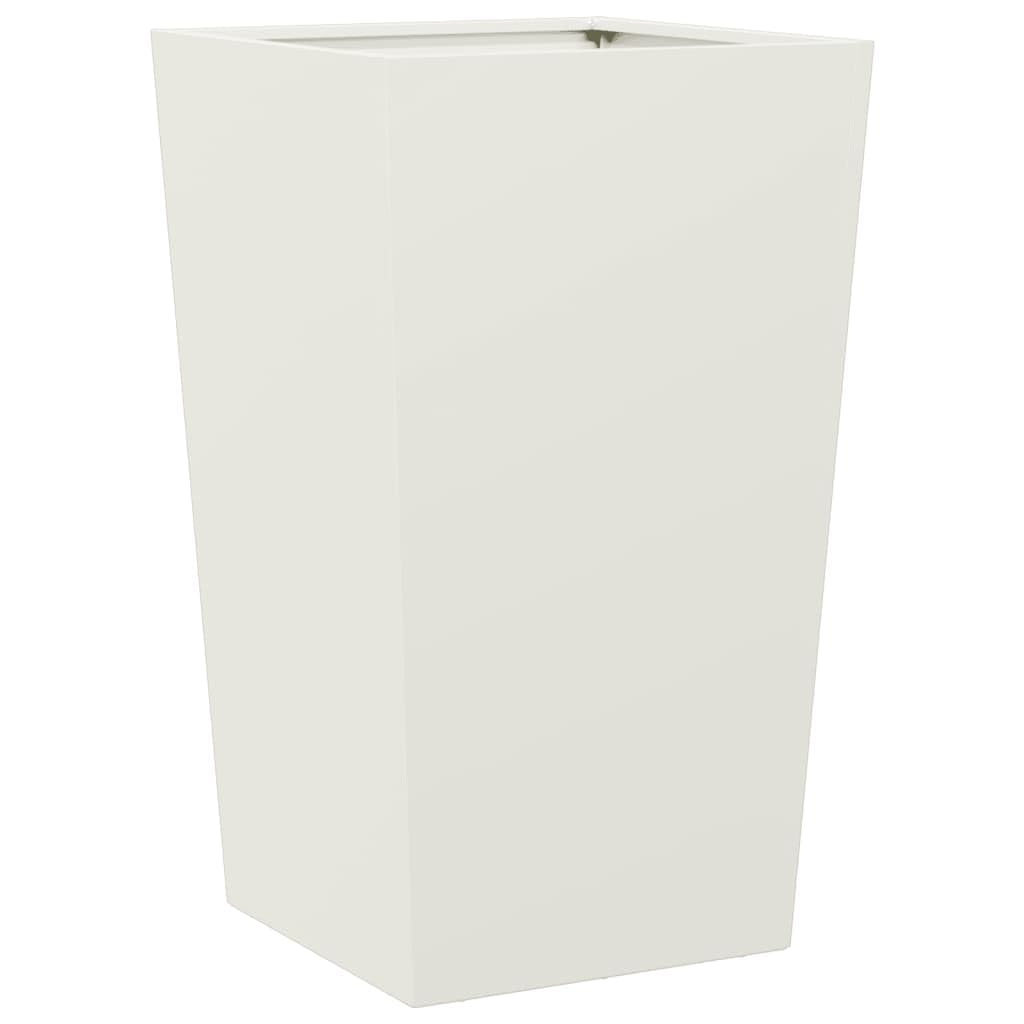 vidaXL Donice ogrodowe, 2 szt., białe, 45x45x75 cm, stalowe, doniczka, doniczka ogrodowa, donica tarasowa, wysoka donica, donica balkonowa