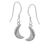  Pendientes con gancho media luna de plata esterlina hechos a mano.
