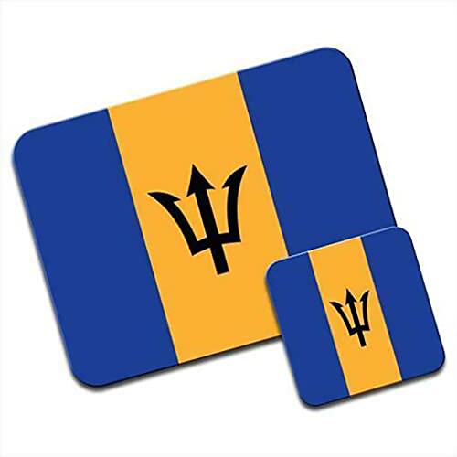 FaceYee Tapis de souris avec drapeau de la Barbade - Accessoires inspirants de bureau - 24,1 x 20,3 cm - Couleur : drapeau de la Barbade