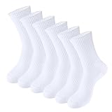 TISOKS Mens 6-Pack White Titanium Anti Odor Sweat Resistant Seamless Blister Proof...