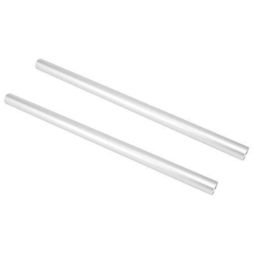 Image of Haoge VA-PR28W 28cm 11 Inch Long Aluminum Alloy Rod 15mm Rods with M12 Thread for Camera Rail Support System Rig Shoulder Pads Monitor Mount Rod Clamp Base Mattebox Follow Focus Silver, Pack of 2