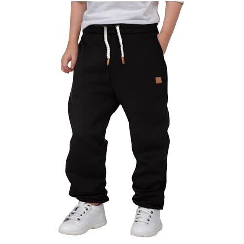 Boys Jogger Sweatpants Cotton Drawstring Pull on Sport Running Long Pants Toddler School Preppy Thick Trousers Pockets2