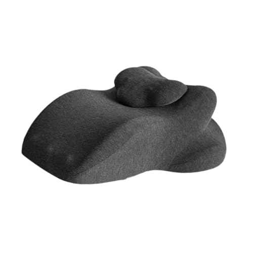 Image of Face Down Pillow Comfortable Back Support for Reading Sleeping Women Dark Gray