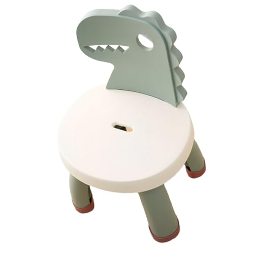 CALLARON Silla Respaldo Dinosaurio Verde, Taburete Antideslizante de Plástico PP y PVC, Silla de Aprendizaje Reforzada para Hogar, Jardín de Infantes y Actividades Infantiles