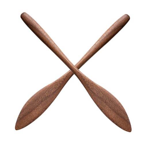 SOLUSTRE Wooden Butter Spatulas Set 2 Pack Black Walnut Butter Knife for Easy Cleaning Multi-functionality