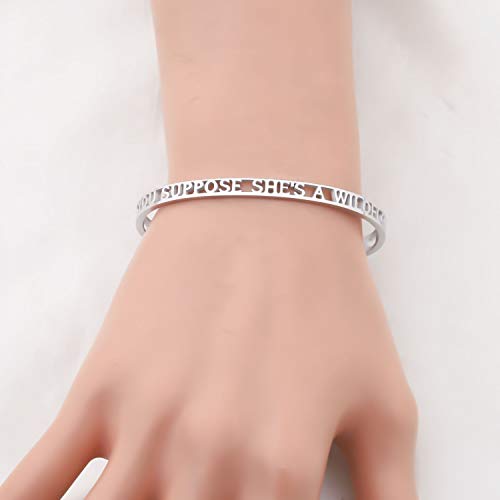 MYOSPARK In Wonderland Inspired Do You Suppose She's A Wildflower Cuff Bracelet4