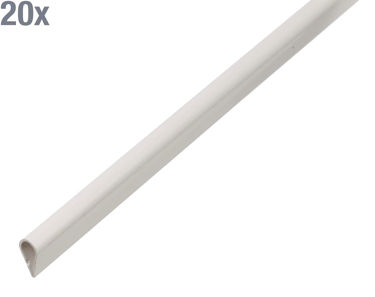 GAH-Alberts 499006 484859 Lot de 20 profilés de serrage en plastique Blanc 1000 x 15 x 0,9 mm