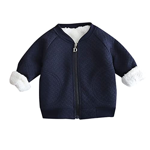 Toddler Infant Baby Boys Girls Long Sleeve Solid Patchwork Fleece Winter Coats Jacket Outer - Main Image