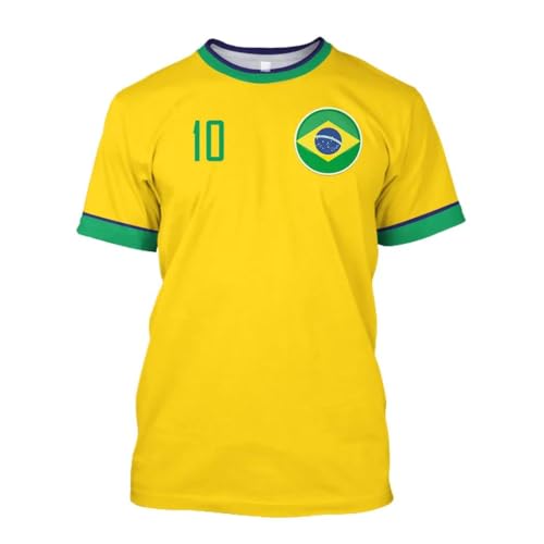 CHANYI Hombre 3D Estampado Camiseta Camiseta De Brasil Camiseta Selección Brasileña O Cuello Equipo De Fútbol Casual Streetwear Ropa De Hombre