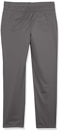 Pantalones de uniforme de sarga gris de 5 bolsillos estilo flat front 2