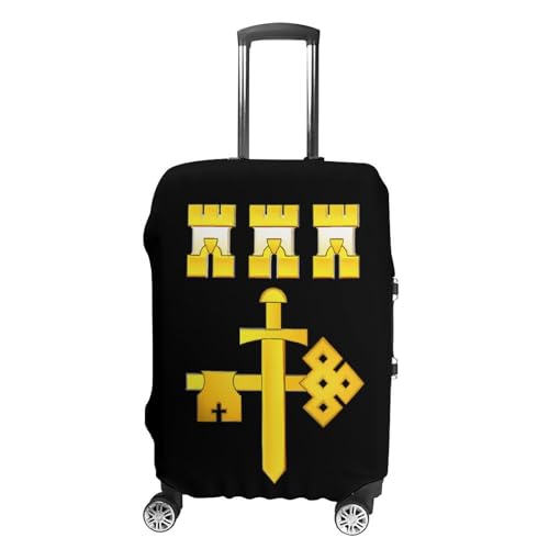 Flag of Ternopil Oblast Travel Luggage Cover for Suitcase 19-32 Inches Elastic Washable Baggage Protector