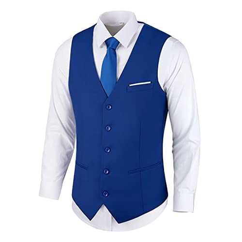Herren-Anzugwesten, formelle Herrenweste mit V-Ausschnitt, Weste, Kleid für Herren, schwarz, marineblau, Smokingwesten, königsblau, X-Small