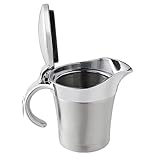 Gravy boat Stainless Steel Insulated Jug with Hinged Lid Ideal for Gravy or Cream at Thanksgiving, Stainless Steel Gravy Boat Sauce (450ML) (silver)
