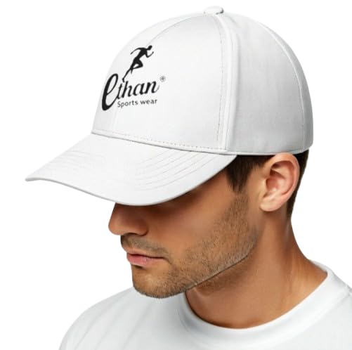 ETHAN Solid Sports Regular Cap White | Adjustable Back Strap, Embroidered Logo-image-23