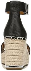 Franco Sarto Womens Clemens Jute Wrapped Espadrille Wedge Sandals Black Leather 7.5M | Image 2