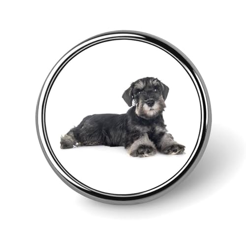 バッジ 円形 徽章 シュナウザー 犬 缶バッジ 胸章 ピンバッチ ボタンブローチ 25mm おしゃれ ネクタイピン コレクション バッグ飾 帽子 胸飾り かばん掛け 工芸品 取付簡単 男女兼用 プレゼント