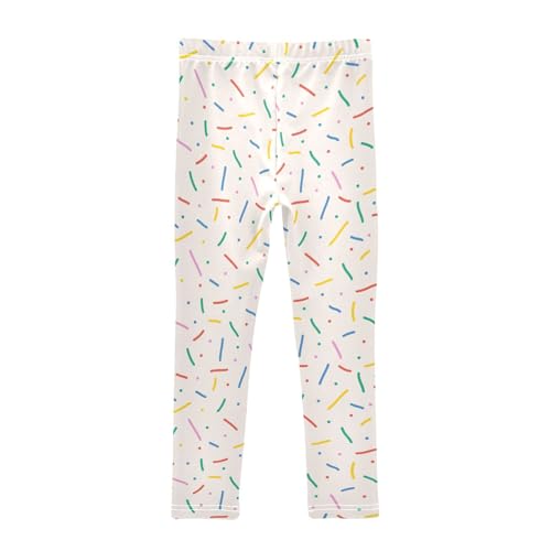 Fun Colorful Line Girls Leggings,Workout Leggings for Girls Toddler Athletic Legging Size for 3-10T2