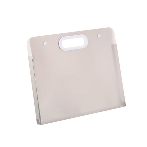 Image of PATIKIL 13 x 11 Inch Plastic Art Portfolio, Large Art Storage Bag with Handles, Waterproof Folder Container for Artwork Drawing Sketch Poster Photography Diamond Painted, Clear Gray