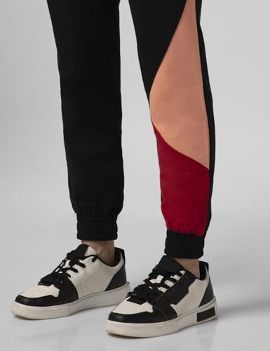 Image of FYLTR Women's Winter Assymetric Colourblock Joggers with Elasticated Waistband & Contrast Drawcord | Trackpants for Women | Winter Joggers for Women
