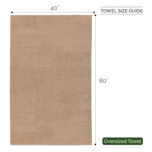 Image of Elegant Comfort Three Line Popcorn Extra Large Luxury Bath Towel - 40 inch x 80 inch inch, Premium Hotel Spa Quality 1 Piece Oversized Bath Sheet 100% Turkish Cotton Super Soft Highly Absorbent, Tan