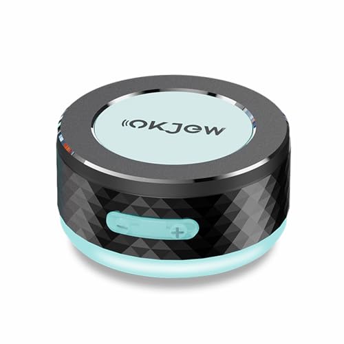 Okjew Bone Conduction Bluetooth Speaker with Colorful LED Breathing Lights Portable Surface-Vibration Speaker 360 Surround Sound for Home Outdoor & Party