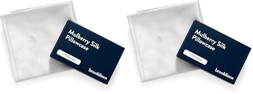 Brooklinen Mulberry Silk Pillowcase – 100% Pure Silk Pillow Case, Soft & Durable, Anti-Friction Comfort, Hight Quality Smooth Texture – Machine Washable & Breathable – King Size (Ivory) (Pack of 2)