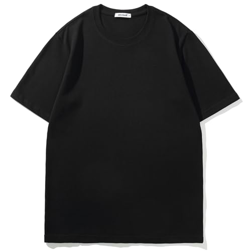 VEIISAR Men's Heavy Weight Crew Neck 100 Cotton Pique Thick T-Shirt3