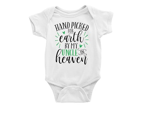 Hand Picked For Earth By My Uncle In Heaven In Loving Memory New Baby Gift Handpicked Memorial Baby Bodysuit or Shirt