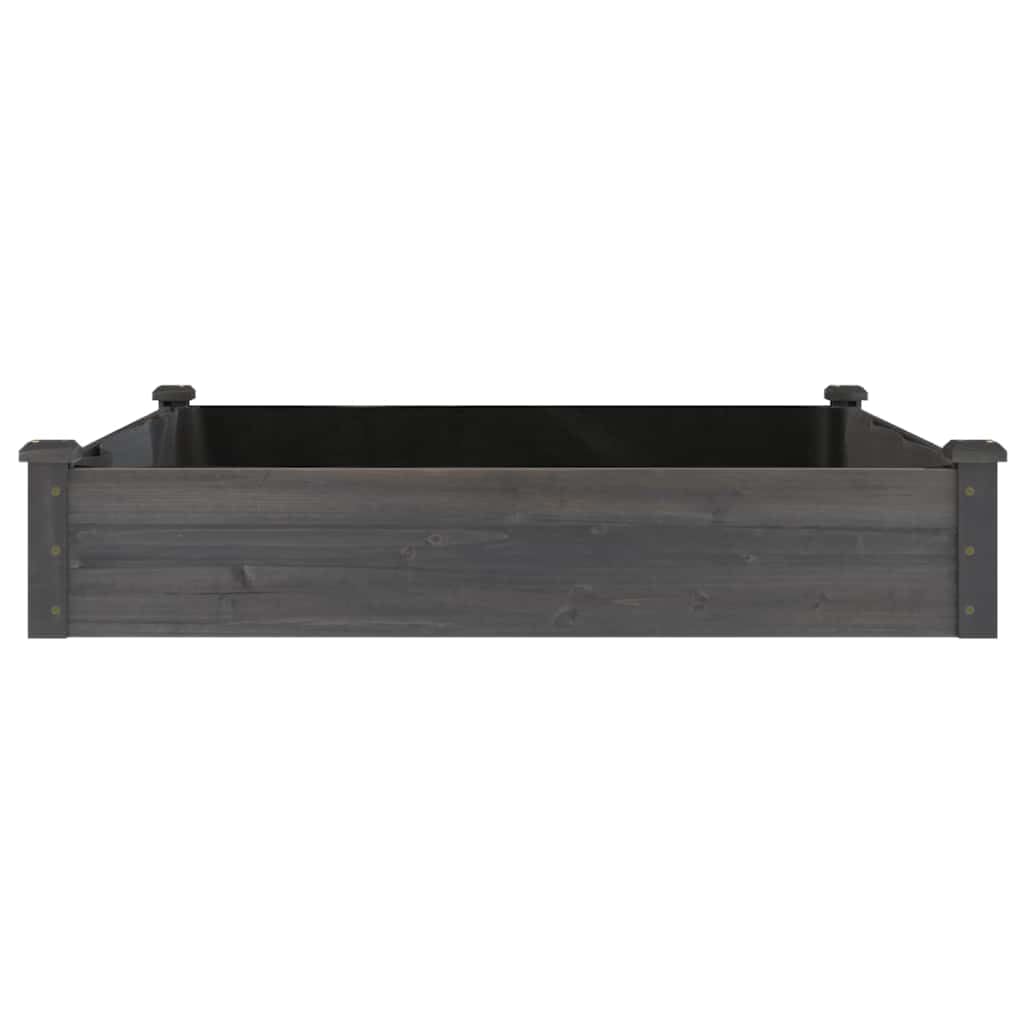 vidaXL Jardinera arriate Forro Madera Maciza Abeto marrón 120x120x25cm, Jardinera de Verduras, arriate de Madera Maciza, macetero de Hierbas