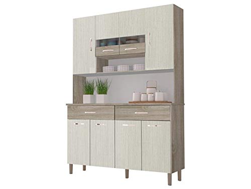 Cozinha Compacta Vogue Kits Paraná Com 8 Portas e 2 Gavetas - Arena Nogal