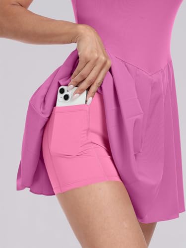 Image of ANRABESS Women's Tennis Athletic Pleated Summer Mini Dress 2026 Golf Workout Build in Shorts Casual Romper Short Sundress