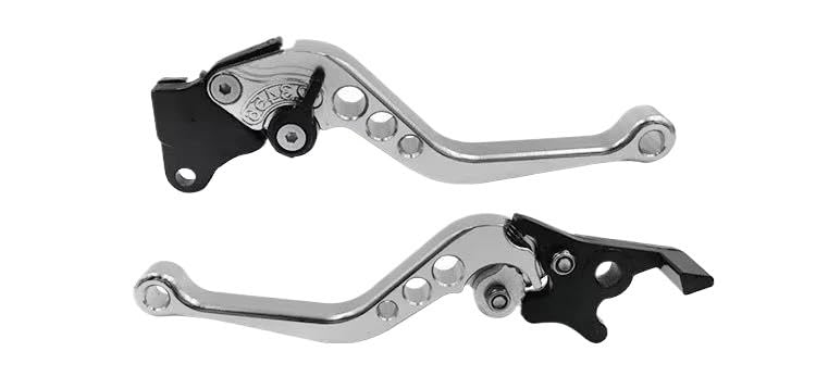 Guidon réglable CNC en aluminium argenté pour customisation moto