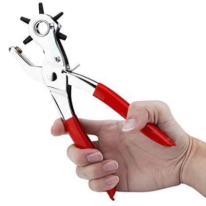 Chintavan Enterprise Punch Hole Pliers Hand Tool Metal Household Belt Hole Puncher Tool Grip for Leather Craft Belt, Watch Bands, Bags, Dog Collars, Holes Punching Machine 3-in-1 Hand Pliers Tools (B0C72GNFY1) Amazon Price History, Amazon Price Tracker