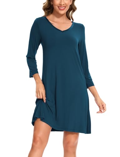 Image of GYS Womens Bamboo Viscose Nightgown Super Soft Lightweight Night Shirts for Sleeping