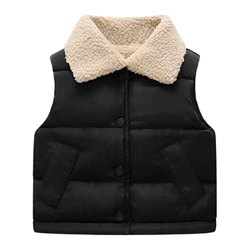 Boys 4t Jacket Solid Winter Fleece Button Coat Jacket Vest Thicken Warm Outwear Puffy Coats Boys
