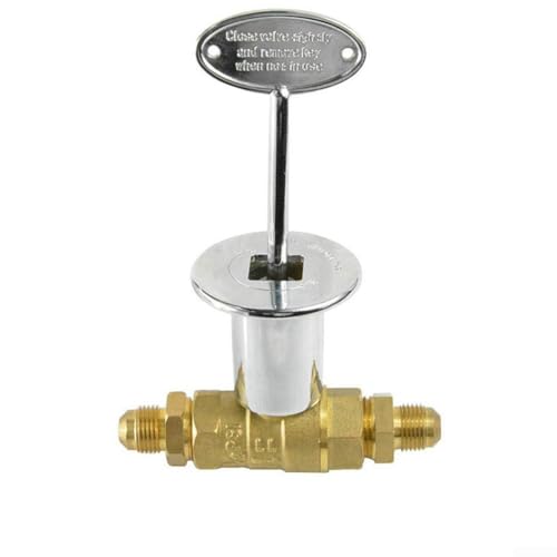 DAZZLEEX Cuenca de fuego de gas de 1/2 pulgada con válvula de control de bloqueo, para mesa de cuenco de fuego de gas natural, proyecto de chimenea, seguridad en el hogar